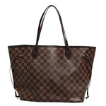 Brown checkered handbag on a white background