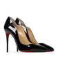 Christian Louboutin Black Patent Leather Hot Chick Pumps 100