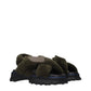 Burberry Green Fur Slippers