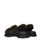 Burberry Green Fur Slippers