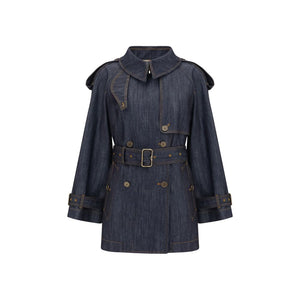 Burberry Blue Cotton Coat