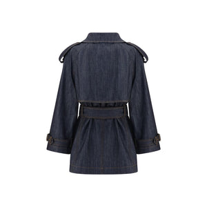 Burberry Blue Cotton Coat