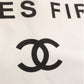 Chanel Ladies First White and Black Canvas Shopper Tote Bag
