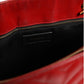 Saint Laurent Red Chevron Quilted Grained Leather Monogram Tote Bag