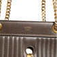 Fendi Brown Quilted Lambskin Leather Dotcom Click Small Shoulder Bag