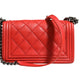 Chanel Red Diamond Stitch Calfskin Leather New Medium Boy Bag