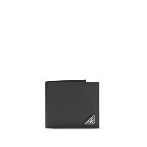 Prada Black Calf Leather Bos Taurus Wallet