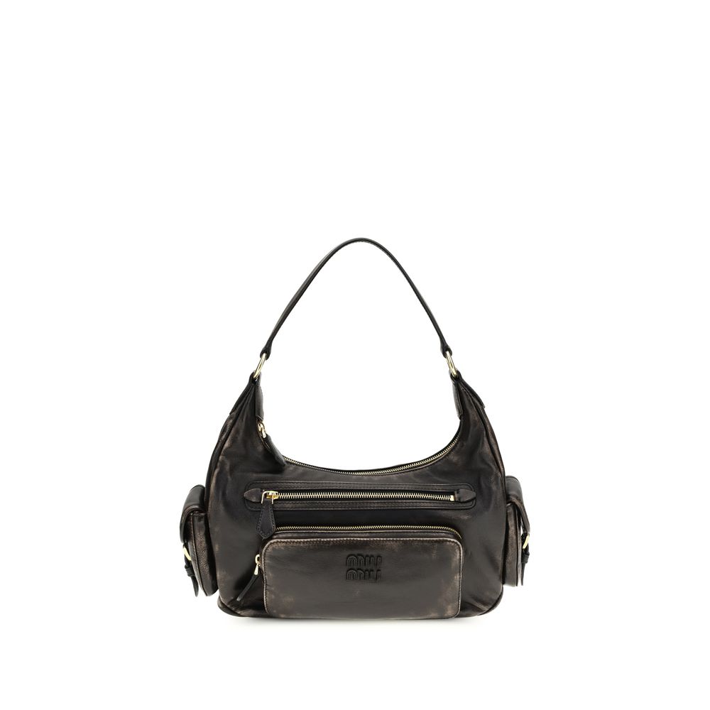Miu Miu Brown Calf Leather Bos Taurus Shoulder Bag