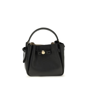 Tory Burch Black Calf Leather Bos Taurus Shoulder Bag