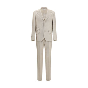 Brunello Cucinelli Beige Silk Two-Piece Suit