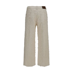 Brunello Cucinelli Beige Cotton Cropped Pants