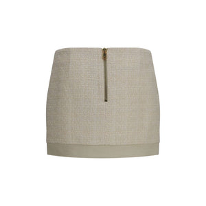 Balmain Beige Wool Oves Aries Mini Skirt