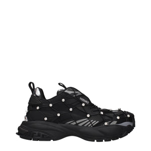 Versace Black Fabric Chunky Sneakers
