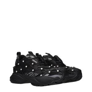 Versace Black Fabric Chunky Sneakers