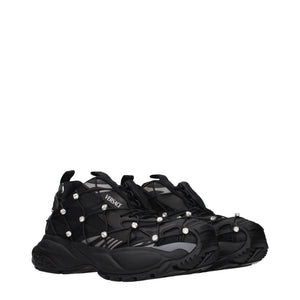 Versace Black Fabric Chunky Sneakers