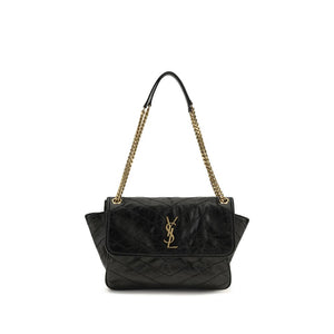 Saint Laurent Black Calf Leather Bos Taurus Shoulder Bag