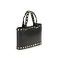 Valentino Garavani Black Calf Leather Bos Taurus Shoulder Bag