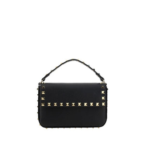 Valentino Garavani Black Calf Leather Bos Taurus Shoulder Bag