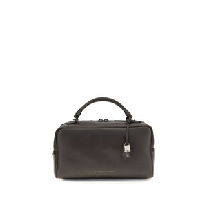 Brunello Cucinelli Brown Calf Leather Bos Taurus Shoulder Bag