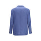 Brunello Cucinelli Blue Linen Full-Length Jacket