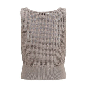 Brunello Cucinelli Beige Cotton Tank Tops