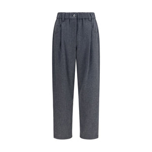 Brunello Cucinelli Gray Wool Oves Aries Casual Pants