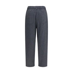 Brunello Cucinelli Gray Wool Oves Aries Casual Pants