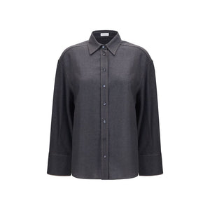 Brunello Cucinelli Gray Wool Oves Aries Dress Shirt