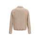 Brunello Cucinelli Beige Calf Leather Bos Taurus Bomber