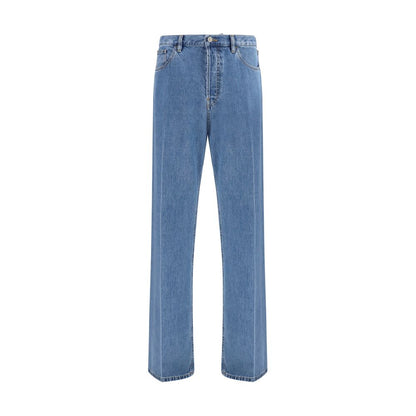 Valentino Garavani Blue Cotton Straight-Leg Jeans