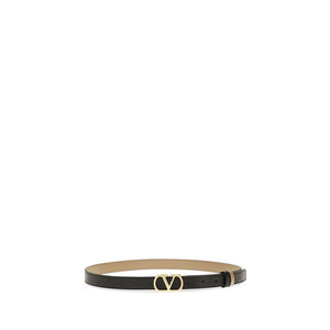Valentino Garavani Black Calf Leather Bos Taurus Regular Belt