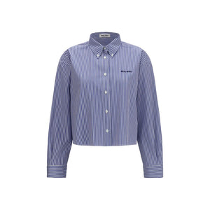 Miu Miu Blue Cotton Dress Shirt
