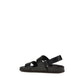 Valentino Garavani Black Calf Leather Bos Taurus Flat Sandals