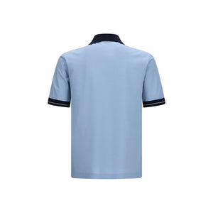 Ferragamo Blue Cotton Polo Shirt