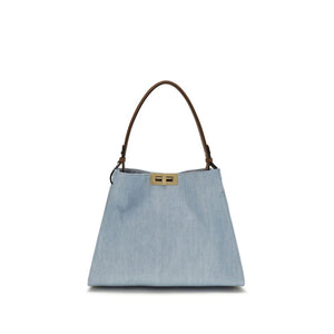 Fendi Blue Calf Leather Bos Taurus Shoulder Bag