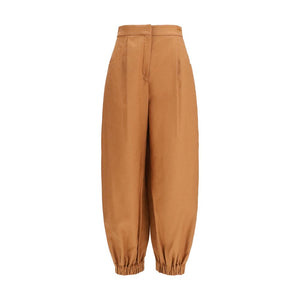Fendi Brown Linen Casual Pants