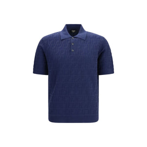 Fendi Blue Cotton Polo Shirt