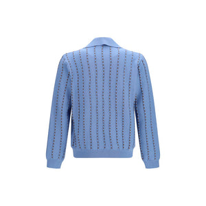 Fendi Blue Cotton Polo Shirt