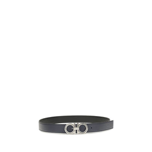 Ferragamo Blue Calf Leather Bos Taurus Belt