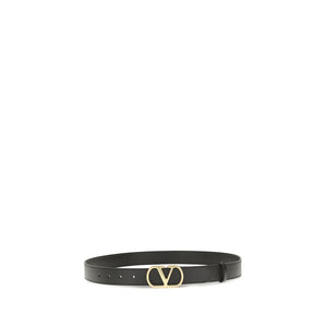 Valentino Garavani Black Calf Leather Bos Taurus Regular Belt