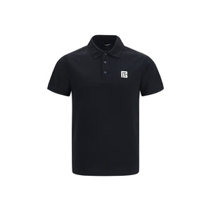 Balmain Black Cotton Polo Shirt
