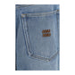 Miu Miu Blue Polyester Relaxed Fit Jeans