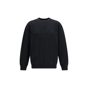 Balmain Black Cotton Sweatshirt