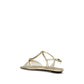 Prada Gold Calf Leather Bos Taurus Flat Sandals