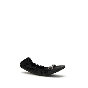 Gucci Black Calf Leather Bos Taurus Ballet Flats