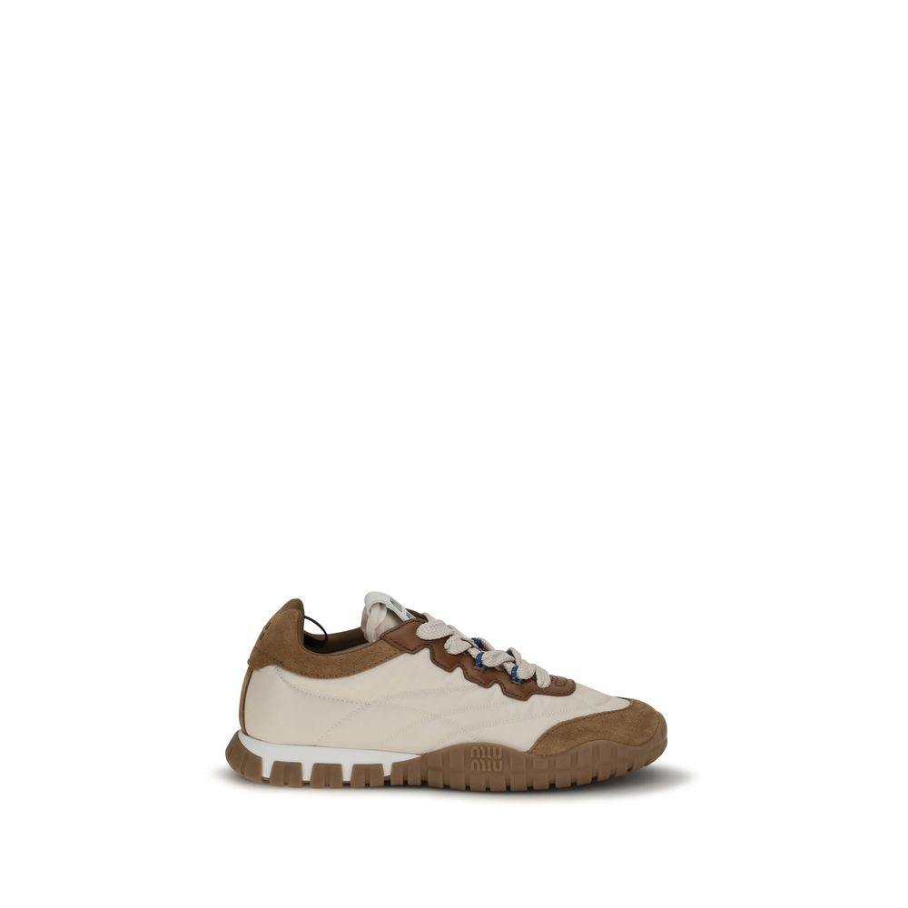 Miu Miu Beige Polyamide Athletic Sneakers