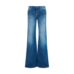 Gucci Blue Cotton Flared Jeans