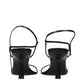The Row Black Leather Stiletto Heel Sandals