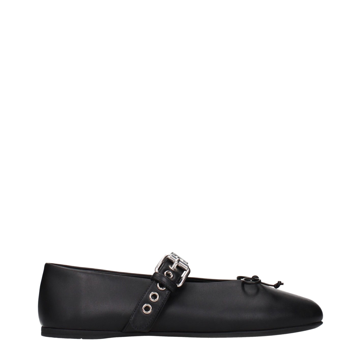 Miu Miu Black Leather Ballet Flats