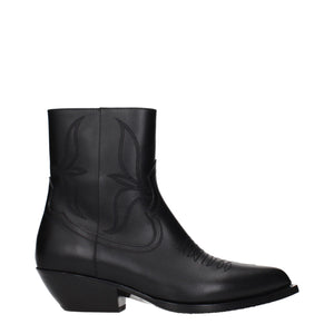 Celine Black Leather Ankle Boots
